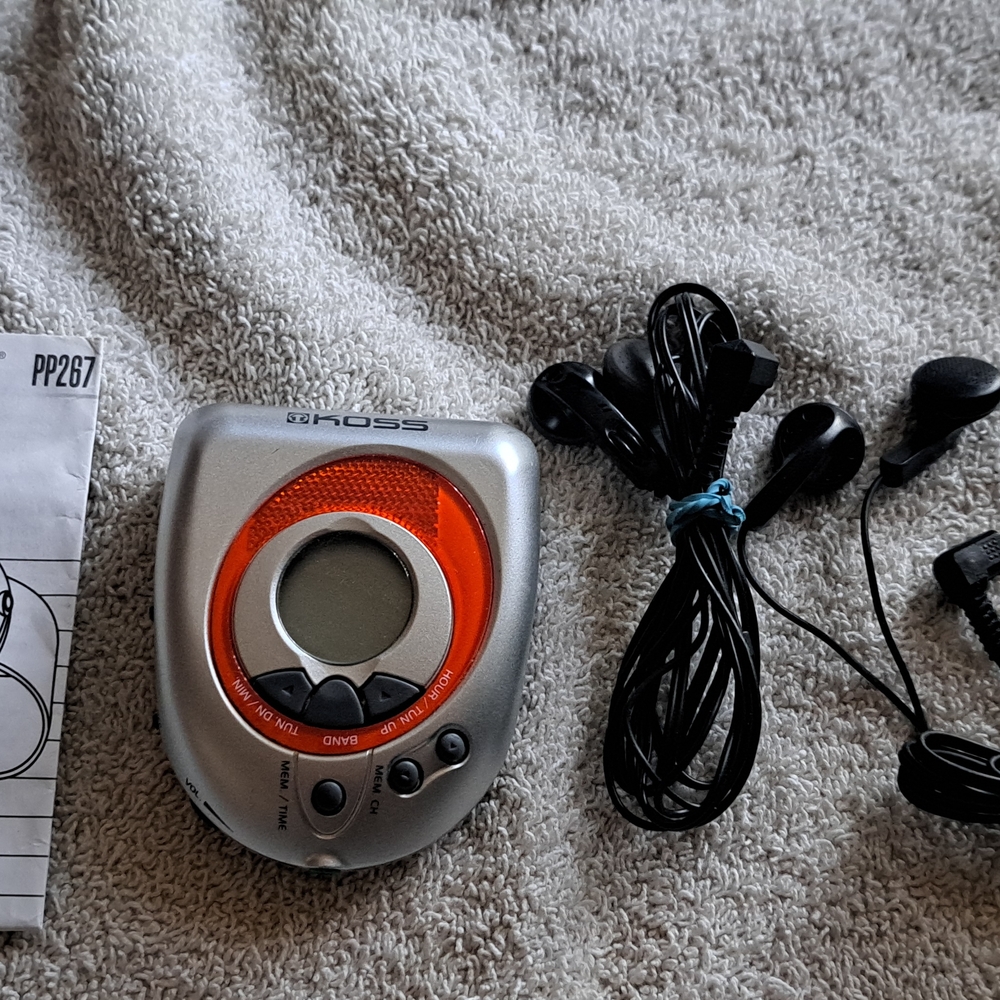 Silver and Orange Portable Radio